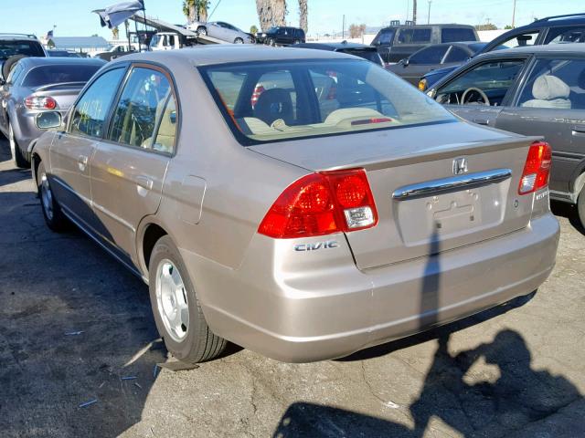 JHMES96633S014336 - 2003 HONDA CIVIC HYBR TAN photo 3