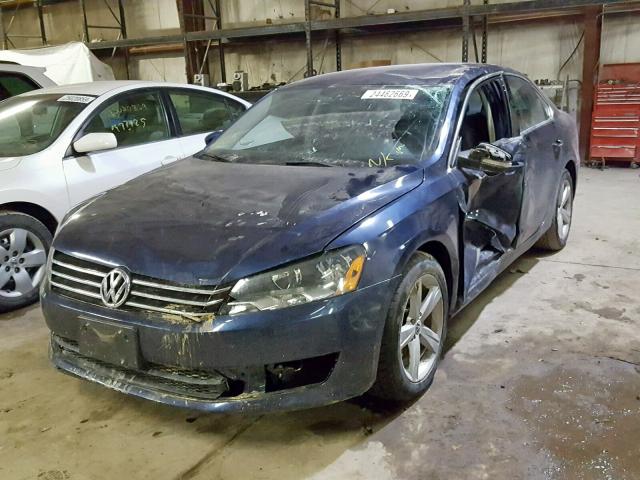 1VWBP7A3XDC102574 - 2013 VOLKSWAGEN PASSAT SE BLUE photo 2