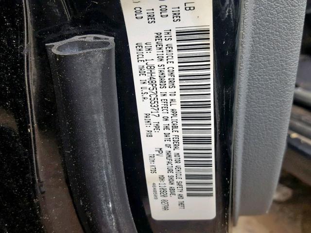 1J8HH48P57C553717 - 2007 JEEP COMMANDER BLACK photo 10