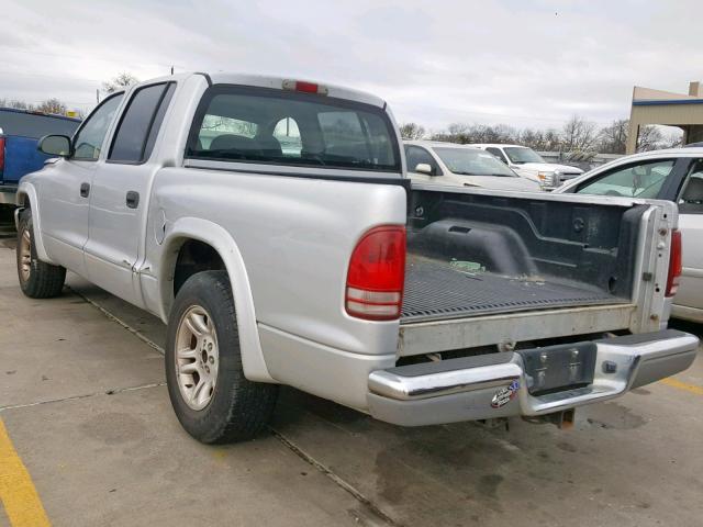 1D7HL48N34S508688 - 2004 DODGE DAKOTA QUA SILVER photo 3