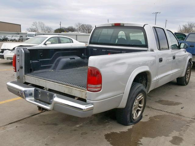 1D7HL48N34S508688 - 2004 DODGE DAKOTA QUA SILVER photo 4