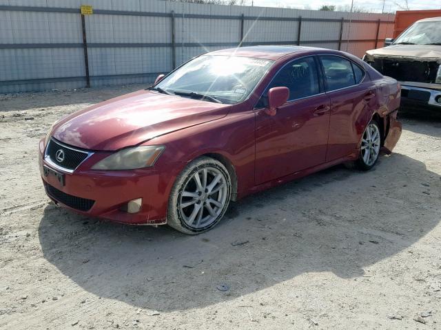 JTHBE262162000938 - 2006 LEXUS IS 350 BURGUNDY photo 2