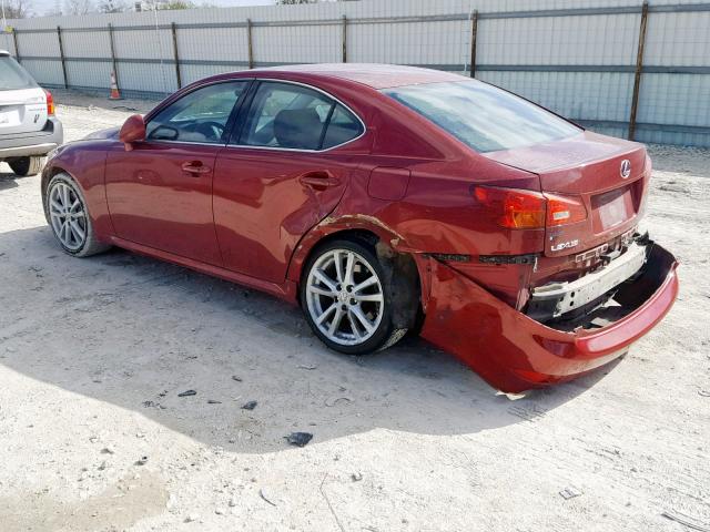 JTHBE262162000938 - 2006 LEXUS IS 350 BURGUNDY photo 3