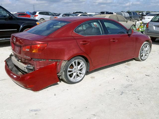 JTHBE262162000938 - 2006 LEXUS IS 350 BURGUNDY photo 4