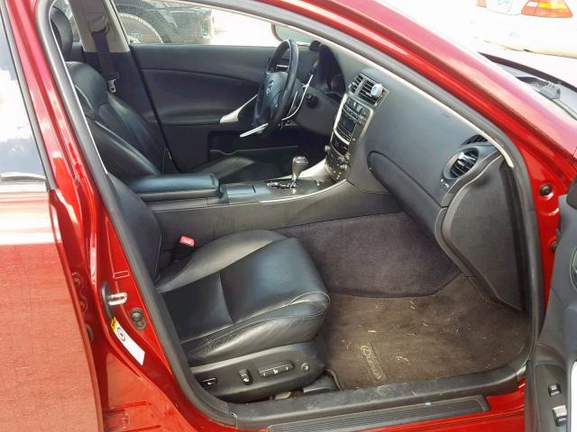 JTHBE262162000938 - 2006 LEXUS IS 350 BURGUNDY photo 5