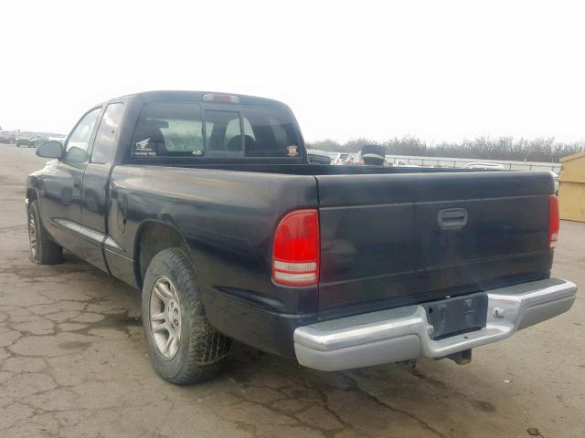 1B7GL22N71S193537 - 2001 DODGE DAKOTA BLACK photo 3