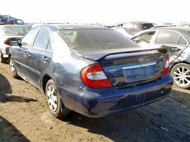 4T1BE32K23U219349 - 2003 TOYOTA CAMRY LE BLUE photo 3