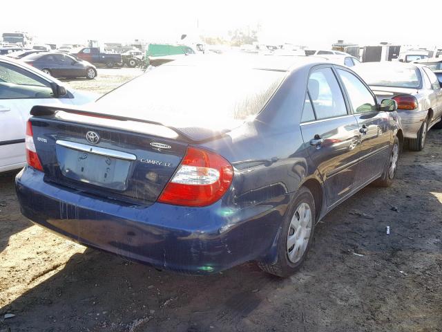 4T1BE32K23U219349 - 2003 TOYOTA CAMRY LE BLUE photo 4