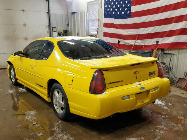 2G1WX15K529372831 - 2002 CHEVROLET MONTE CARL YELLOW photo 3