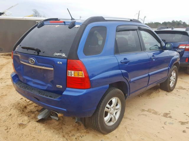 KNDJF723777335292 - 2007 KIA SPORTAGE E BLUE photo 4