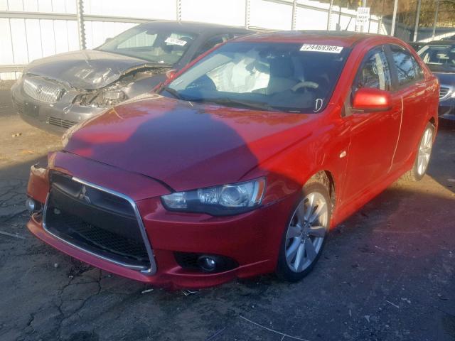 JA32X8HW3EU004215 - 2014 MITSUBISHI LANCER GT RED photo 2