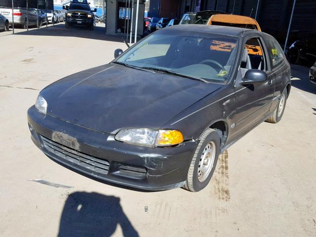 2HGEH2464SH511266 - 1995 HONDA CIVIC DX BLACK photo 2