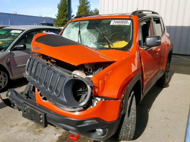 ZACCJBCT5GPD11990 - 2016 JEEP RENEGADE T ORANGE photo 2