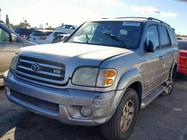 5TDZT38AX2S069209 - 2002 TOYOTA SEQUOIA LI GRAY photo 2