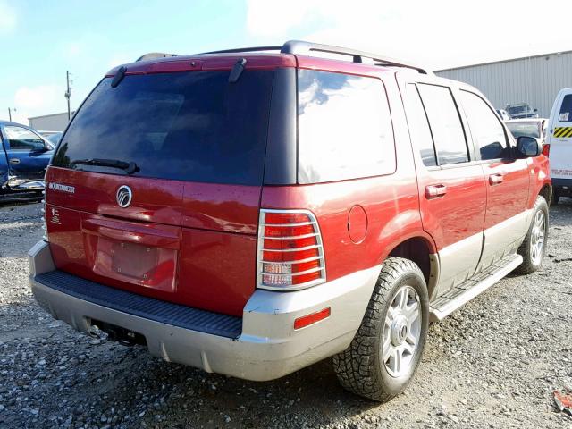 4M2ZU66K73UJ01938 - 2003 MERCURY MOUNTAINEE RED photo 4