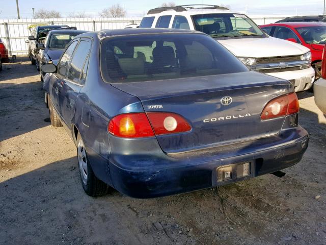 1NXBR12E81Z453673 - 2001 TOYOTA COROLLA CE BLUE photo 3