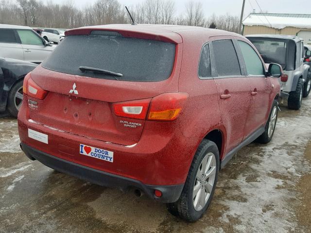 4A4AP3AU3FE023666 - 2015 MITSUBISHI OUTLANDER RED photo 4