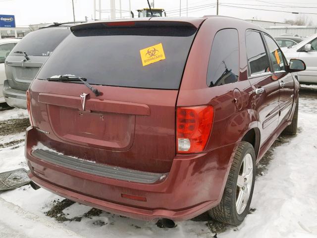 2CKDL537186305954 - 2008 PONTIAC TORRENT GX MAROON photo 4