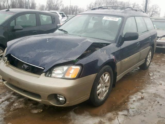 4S3BH665527640044 - 2002 SUBARU LEGACY OUT BLUE photo 2