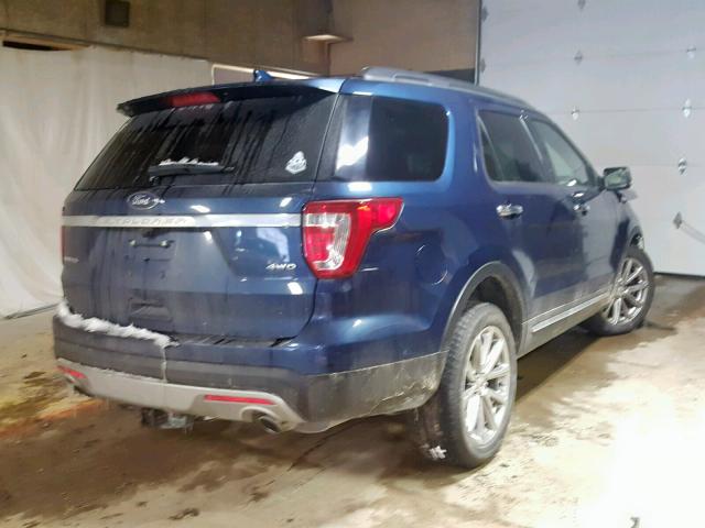 1FM5K8F88HGA16697 - 2017 FORD EXPLORER L BLUE photo 4