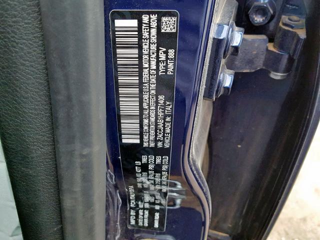 ZACCJAAB1HPF71406 - 2017 JEEP RENEGADE S PURPLE photo 10