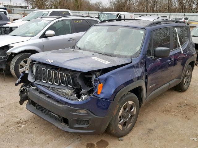ZACCJAAB1HPF71406 - 2017 JEEP RENEGADE S PURPLE photo 2