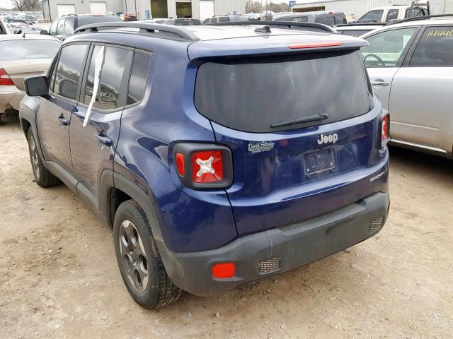 ZACCJAAB1HPF71406 - 2017 JEEP RENEGADE S PURPLE photo 3