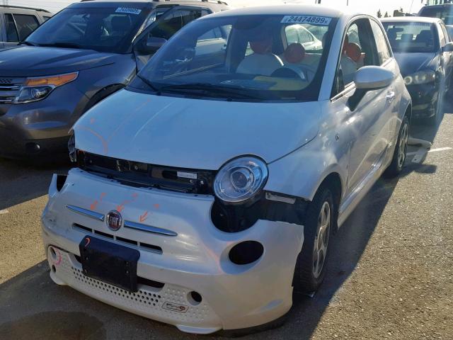 3C3CFFGE7DT744241 - 2013 FIAT 500 ELECTR WHITE photo 2