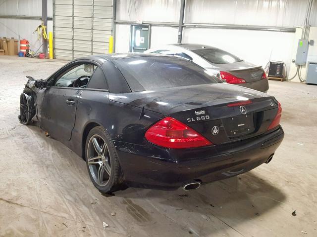 WDBSK76F65F089549 - 2005 MERCEDES-BENZ SL 600 BLACK photo 3