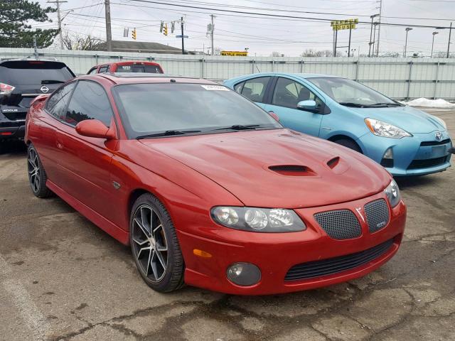 6G2VX12U26L564335 - 2006 PONTIAC GTO RED photo 1