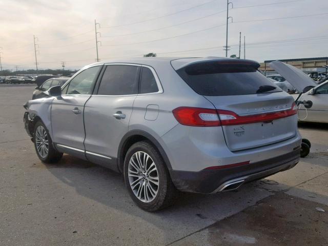 2LMTJ6LR6GBL35747 - 2016 LINCOLN MKX RESERV SILVER photo 3