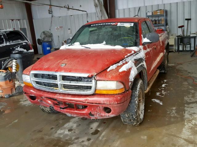 1B7GG23YXVS255063 - 1997 DODGE DAKOTA RED photo 2