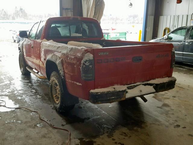 1B7GG23YXVS255063 - 1997 DODGE DAKOTA RED photo 3