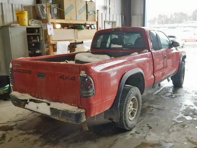 1B7GG23YXVS255063 - 1997 DODGE DAKOTA RED photo 4