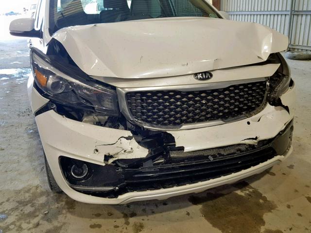 KNDME5C16F6048693 - 2015 KIA SEDONA SXL WHITE photo 9