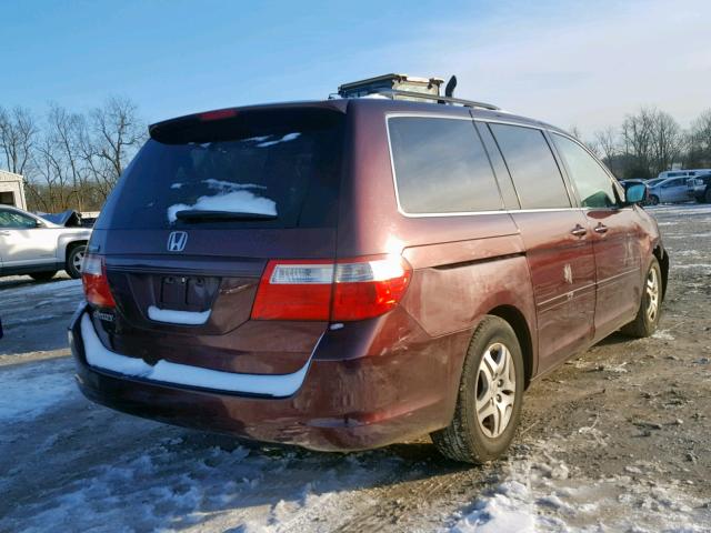 5FNRL38677B444982 - 2007 HONDA ODYSSEY EX MAROON photo 4