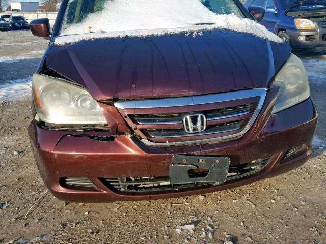 5FNRL38677B444982 - 2007 HONDA ODYSSEY EX MAROON photo 9