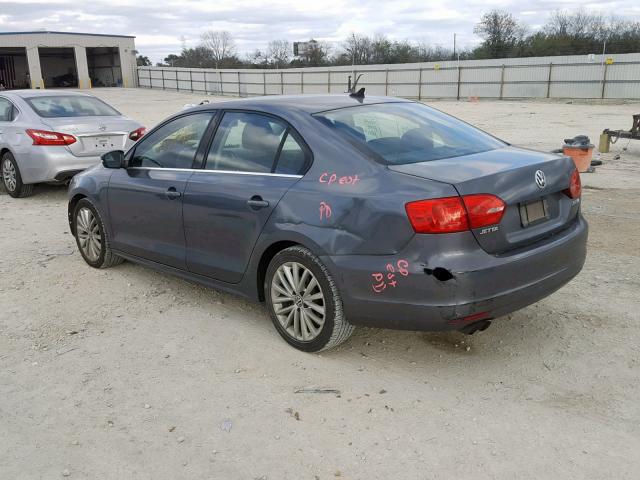 3VWLX7AJ9BM353651 - 2011 VOLKSWAGEN JETTA SEL GRAY photo 3