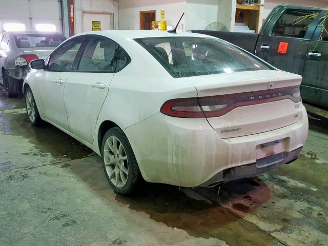 1C3CDFBA4DD333685 - 2013 DODGE DART SXT WHITE photo 3