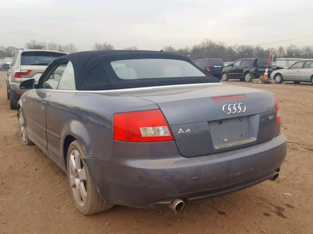 WAUAC48H43K021310 - 2003 AUDI A4 1.8 CAB GRAY photo 3