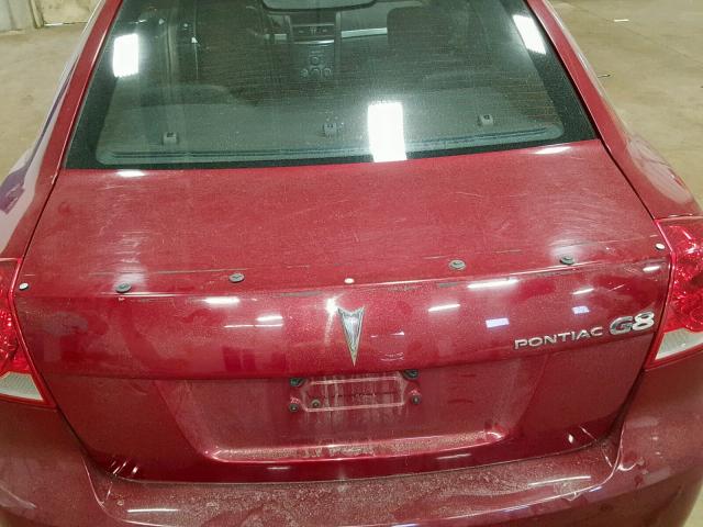 6G2ER57709L153427 - 2009 PONTIAC G8 RED photo 9