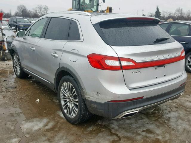 2LMTJ6LR1GBL29953 - 2016 LINCOLN MKX RESERV SILVER photo 3