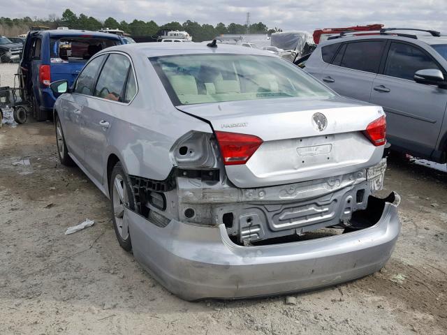 1VWBH7A39CC036269 - 2012 VOLKSWAGEN PASSAT SE GRAY photo 3