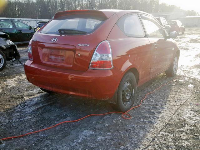 KMHCM3AC8AU168213 - 2010 HYUNDAI ACCENT BLU ORANGE photo 4