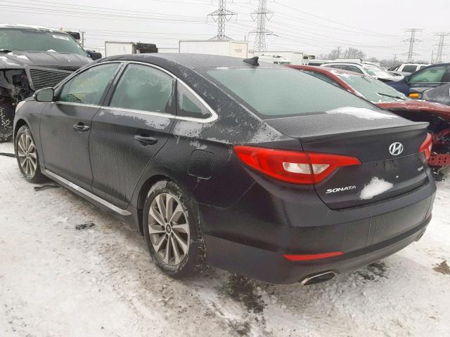 5NPE34AF3HH509943 - 2017 HYUNDAI SONATA SPO BLACK photo 3