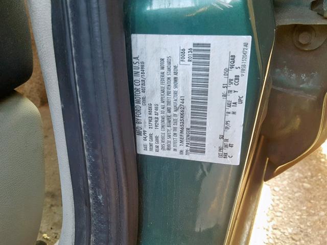 1MEFM6535XK627441 - 1999 MERCURY MYSTIQUE G GREEN photo 10