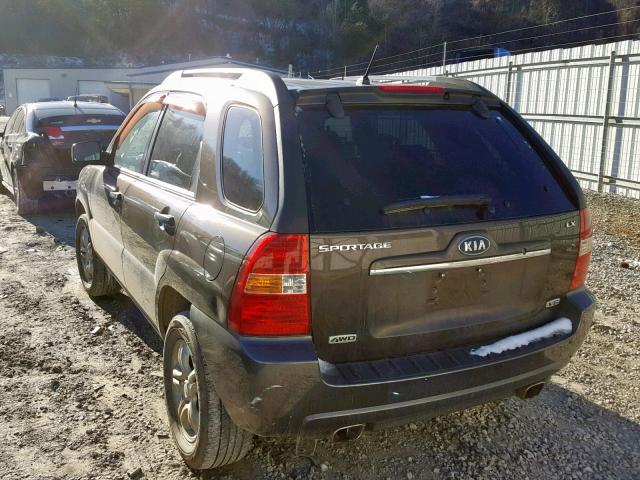 KNDJE723887534243 - 2008 KIA SPORTAGE E BROWN photo 3