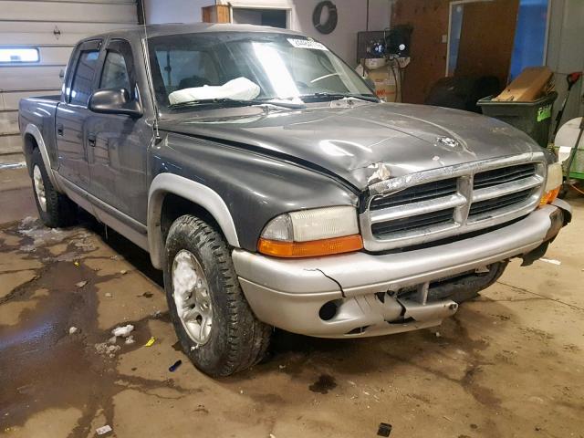 1D7HL48K44S674935 - 2004 DODGE DAKOTA QUA GRAY photo 1