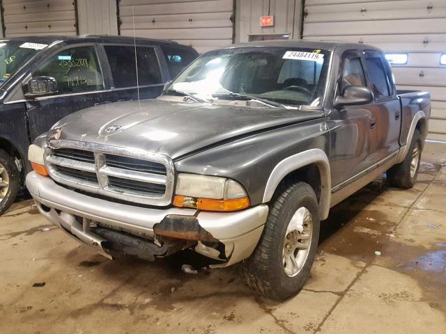 1D7HL48K44S674935 - 2004 DODGE DAKOTA QUA GRAY photo 2