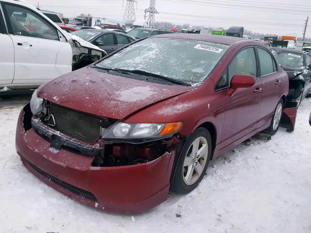 1HGFA16968L099289 - 2008 HONDA CIVIC EXL MAROON photo 2